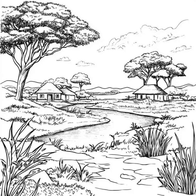 Desenhos do Quenia para Imprimir e Colorir 10