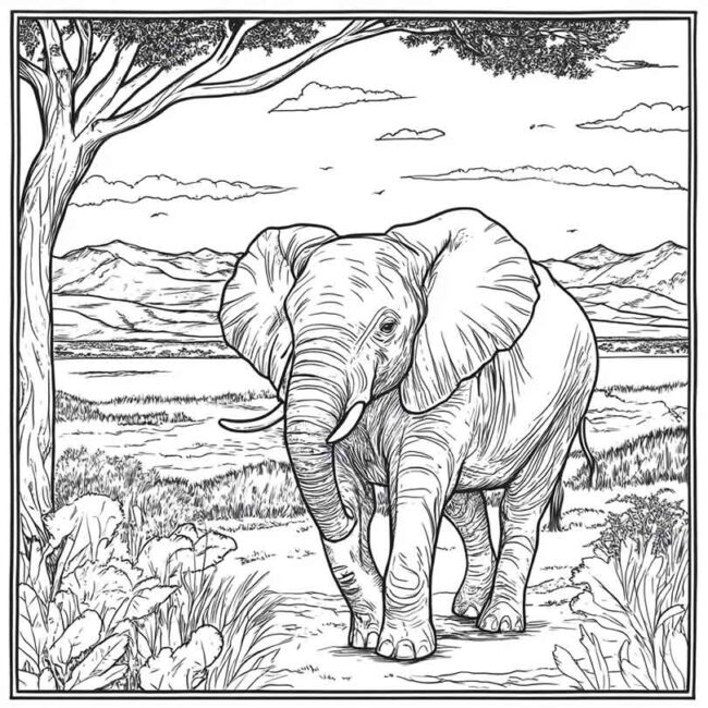 Desenhos do Quenia para Imprimir e Colorir 1