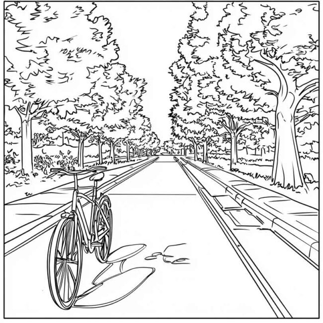 desenhos de ciclovia para imprimir e colorir e pintar png 3