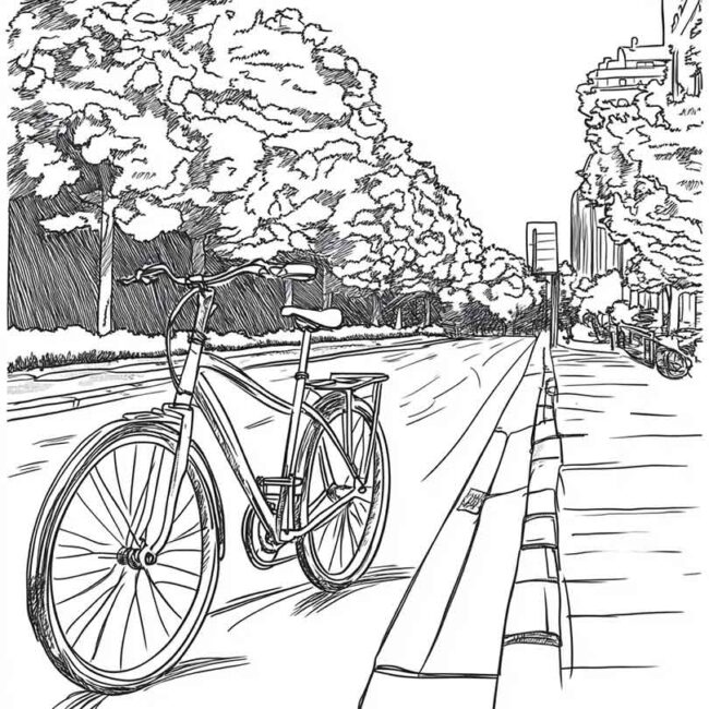 desenhos de ciclovia para imprimir e colorir e pintar png 6
