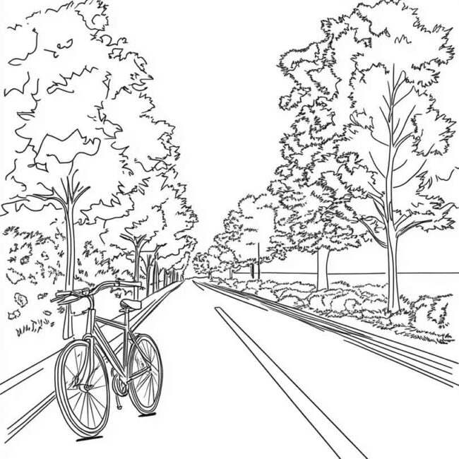 desenhos de ciclovia para imprimir e colorir e pintar png 16