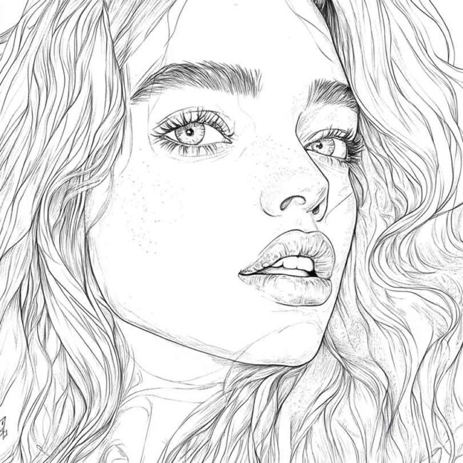 Desenhos de Sydney Sweeney para Imprimir e Colorir 9