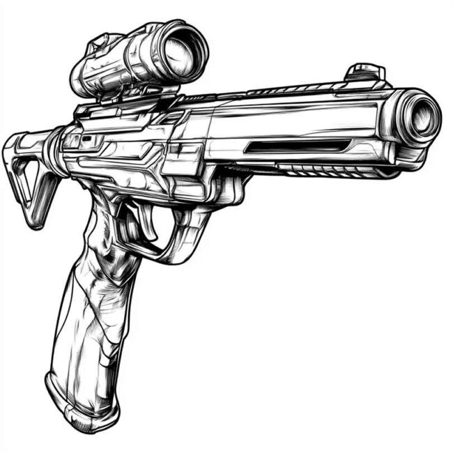 Desenhos de Arma de Paintball para Imprimir e Colorir 8