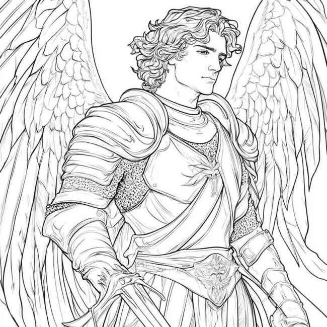 Desenhos de Arcanjo Rafael para Imprimir e Colorir 15