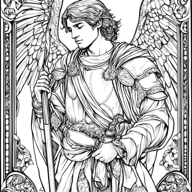 Desenhos de Arcanjo Rafael para Imprimir e Colorir 6