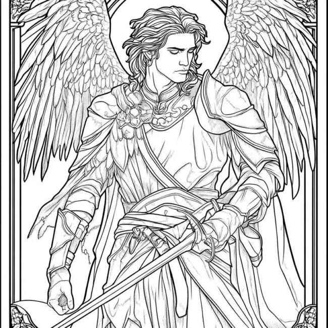 Desenhos de Arcanjo Rafael para Imprimir e Colorir 13