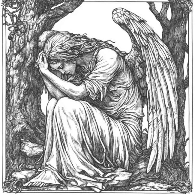 Desenhos de Anjo Caido para Imprimir e Colorir 9