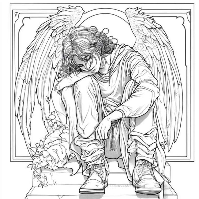 Desenhos de Anjo Caido para Imprimir e Colorir 14