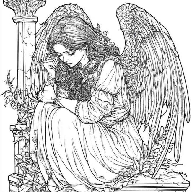 Desenhos de Anjo Caido para Imprimir e Colorir 27