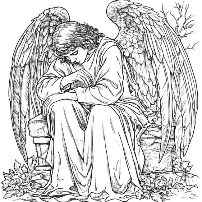Desenhos de Anjo Caido para Imprimir e Colorir 6