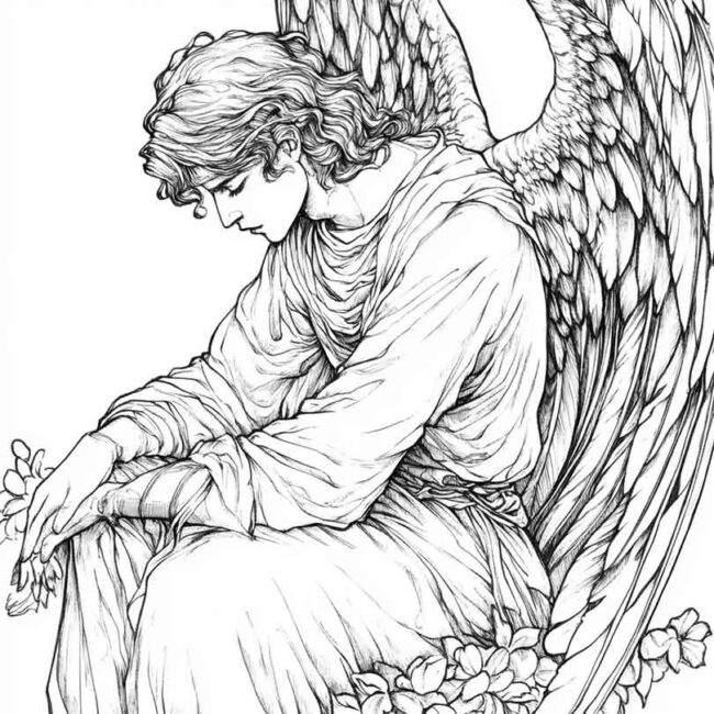 Desenhos de Anjo Caido para Imprimir e Colorir 25