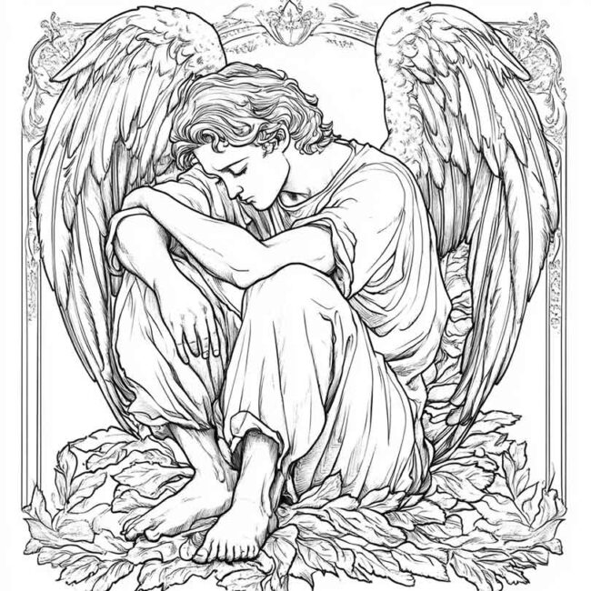 Desenhos de Anjo Caido para Imprimir e Colorir 7
