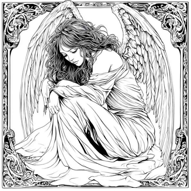 Desenhos de Anjo Caido para Imprimir e Colorir 1