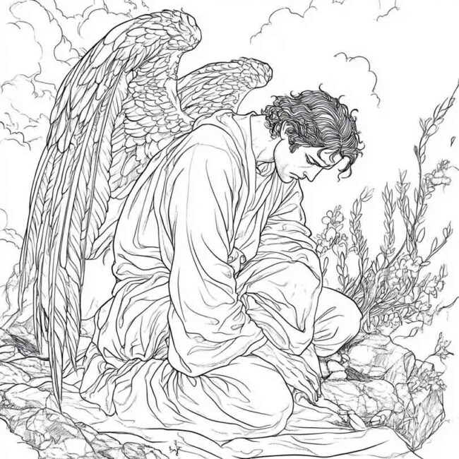 Desenhos de Anjo Caido para Imprimir e Colorir 15