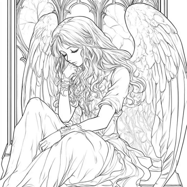 Desenhos de Anjo Caido para Imprimir e Colorir 5