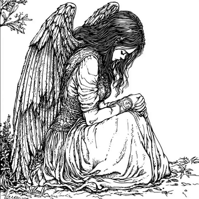 Desenhos de Anjo Caido para Imprimir e Colorir 12
