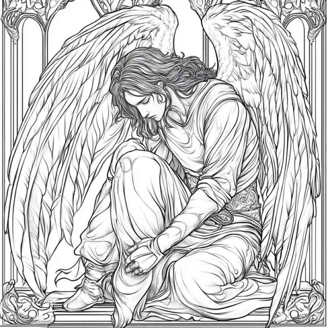 Desenhos de Anjo Caido para Imprimir e Colorir 17