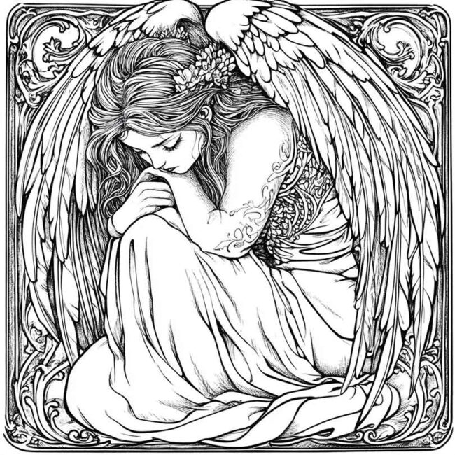 Desenhos de Anjo Caido para Imprimir e Colorir 22