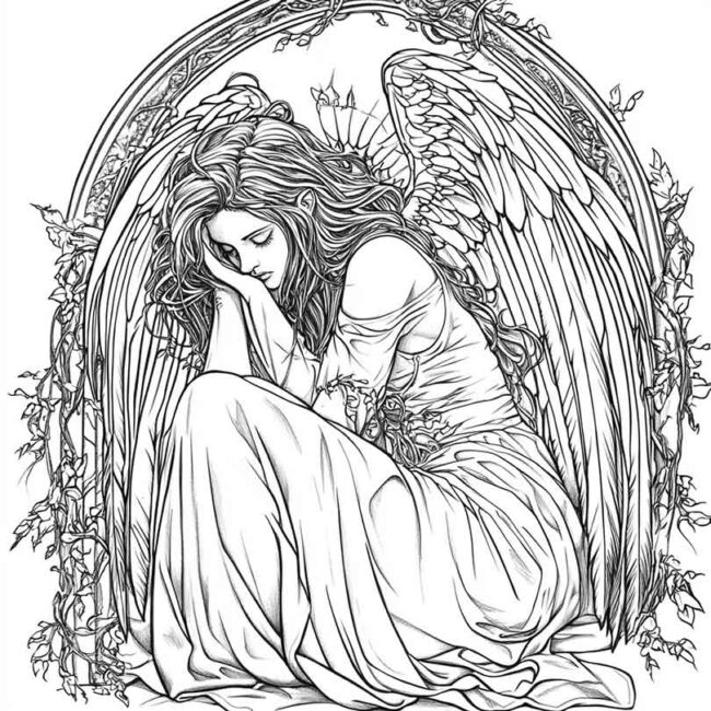Desenhos de Anjo Caido para Imprimir e Colorir 13