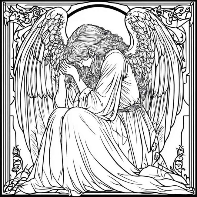 Desenhos de Anjo Caido para Imprimir e Colorir 18