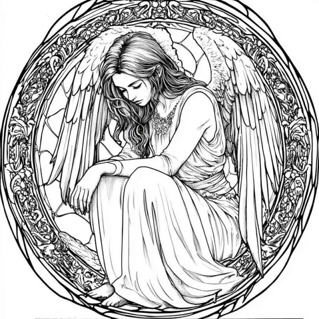 Desenhos de Anjo Caido para Imprimir e Colorir 24