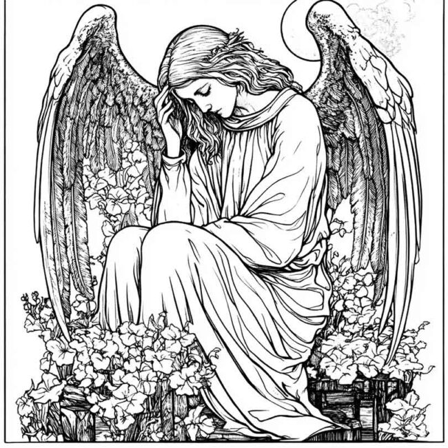 Desenhos de Anjo Caido para Imprimir e Colorir 28