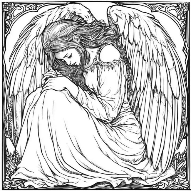 Desenhos de Anjo Caido para Imprimir e Colorir 3
