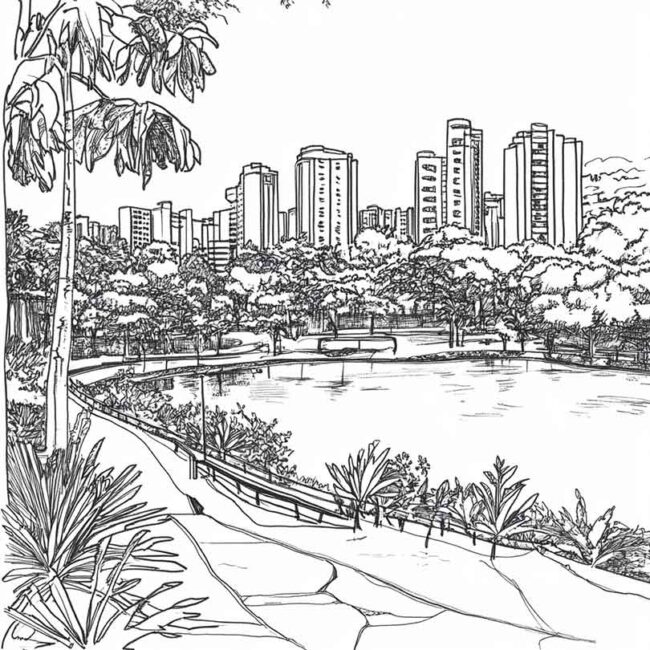 Desenhos de Parque Ibirapuera para Imprimir e Colorir 8 Desenhos de Parque Ibirapuera para Imprimir e Colorir 8