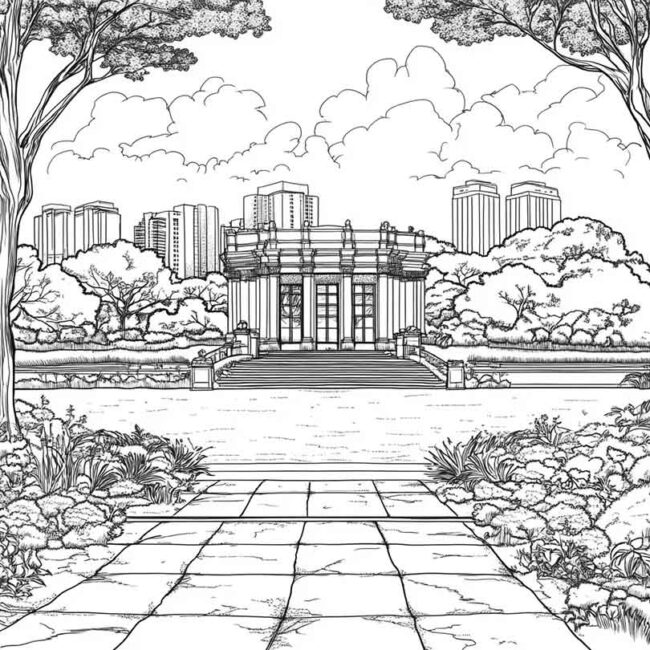 Desenhos de Parque Ibirapuera para Imprimir e Colorir 9 Desenhos de Parque Ibirapuera para Imprimir e Colorir 9