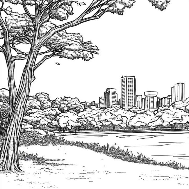 Desenhos de Parque Ibirapuera para Imprimir e Colorir 18 Desenhos de Parque Ibirapuera para Imprimir e Colorir 18