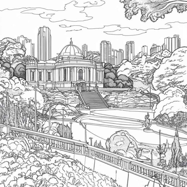 Desenhos de Parque Ibirapuera para Imprimir e Colorir 4 Desenhos de Parque Ibirapuera para Imprimir e Colorir 4