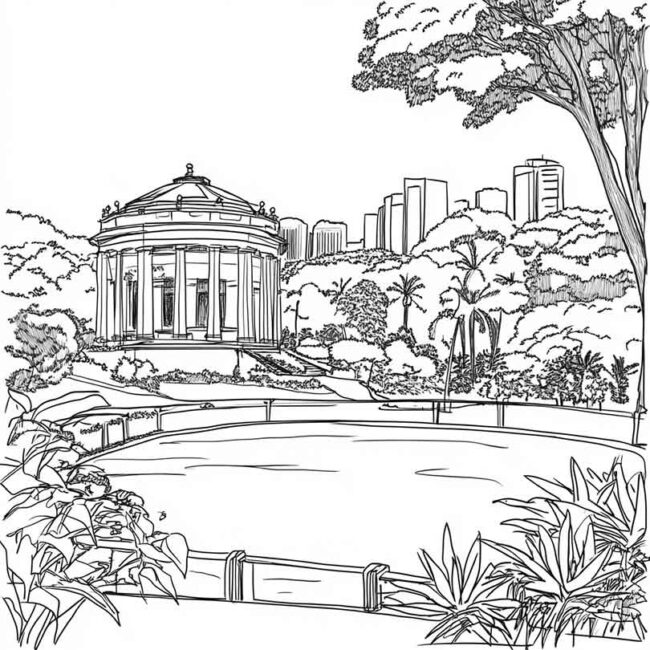 Desenhos de Parque Ibirapuera para Imprimir e Colorir 14 Desenhos de Parque Ibirapuera para Imprimir e Colorir 14