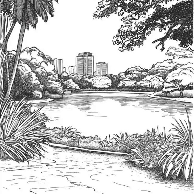 Desenhos de Parque Ibirapuera para Imprimir e Colorir 1 Desenhos de Parque Ibirapuera para Imprimir e Colorir 1