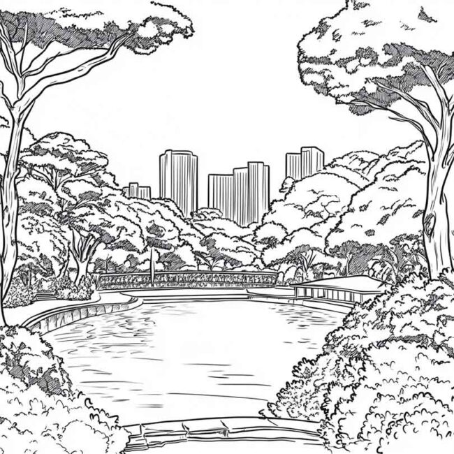 Desenhos de Parque Ibirapuera para Imprimir e Colorir 13 Desenhos de Parque Ibirapuera para Imprimir e Colorir 13
