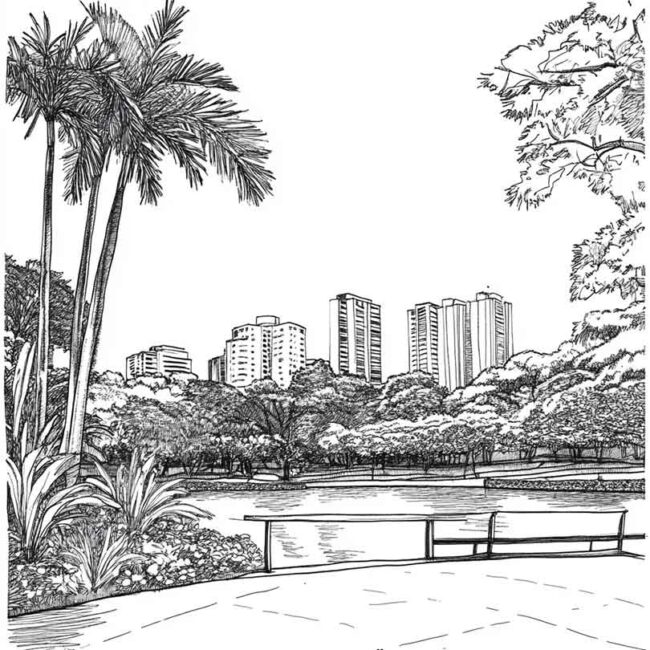 Desenhos de Parque Ibirapuera para Imprimir e Colorir 11 Desenhos de Parque Ibirapuera para Imprimir e Colorir 11