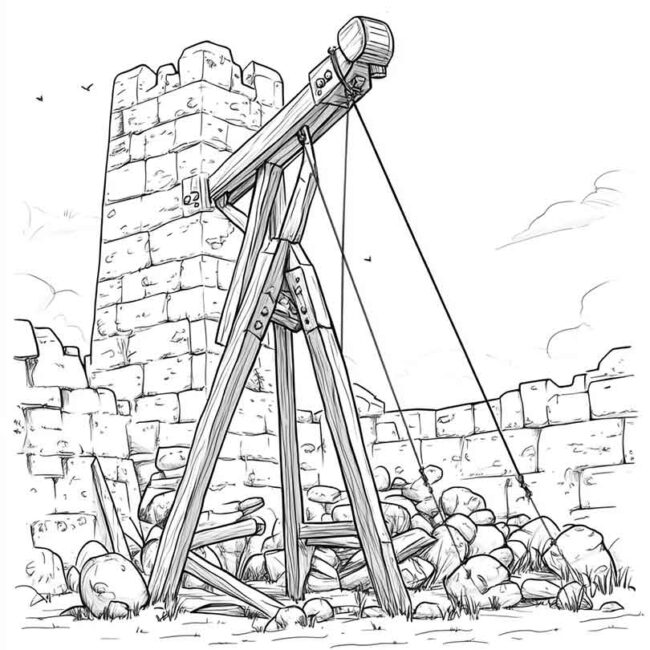 desenhos de catapultas para imprimir e colorir png 22