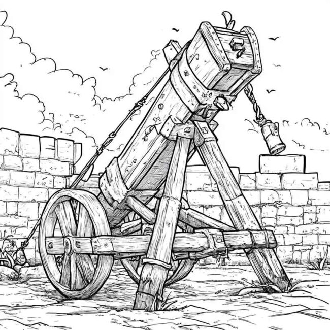 desenhos de catapultas para imprimir e colorir png 4