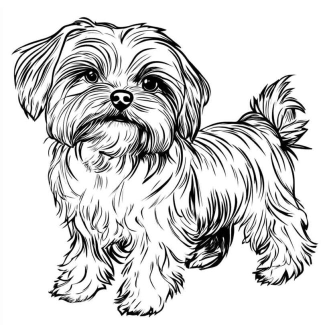 desenhos de cachorro maltes para imprimir e colorir pintar png 9