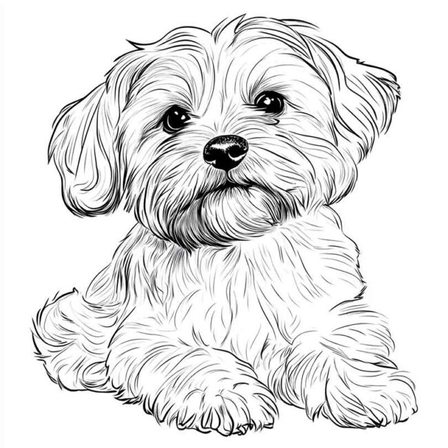 desenhos de cachorro maltes para imprimir e colorir pintar png 8