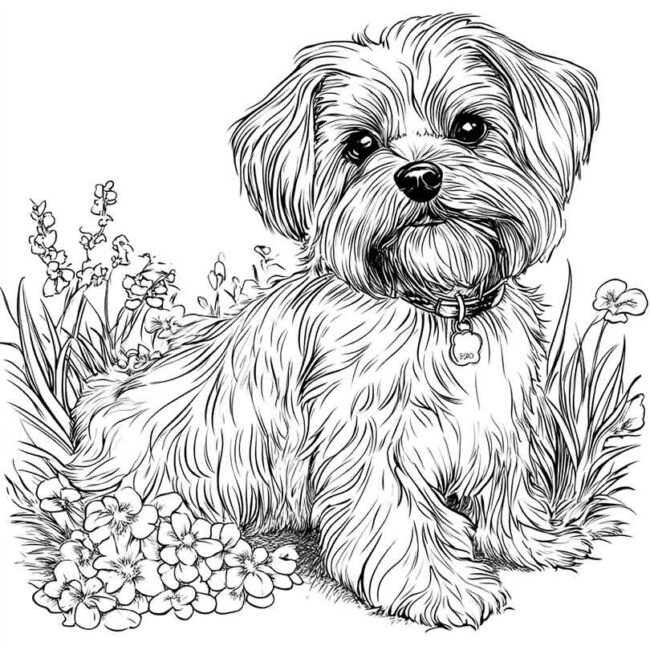 desenhos de cachorro maltes para imprimir e colorir pintar png 6