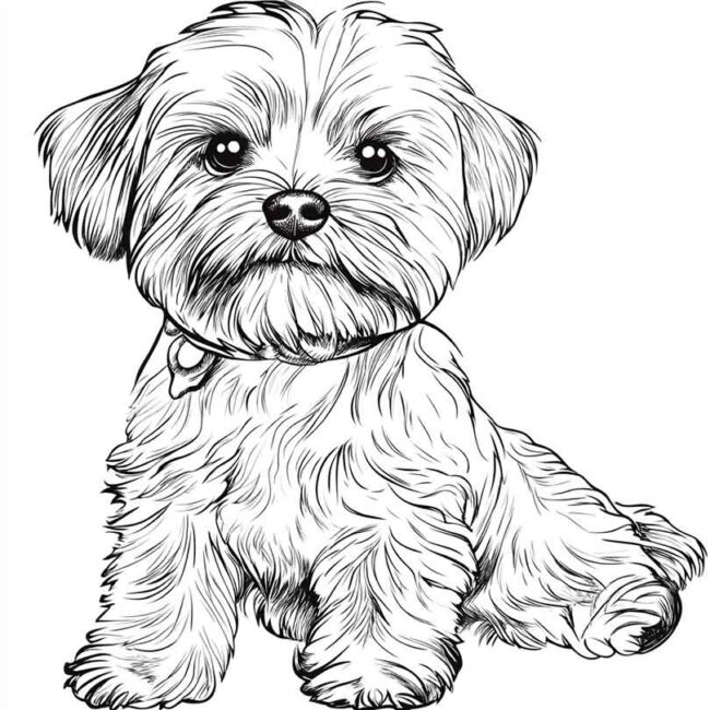 desenhos de cachorro maltes para imprimir e colorir pintar png 10