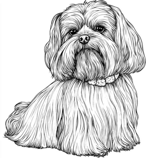 desenhos de cachorro maltes para imprimir e colorir pintar png 20