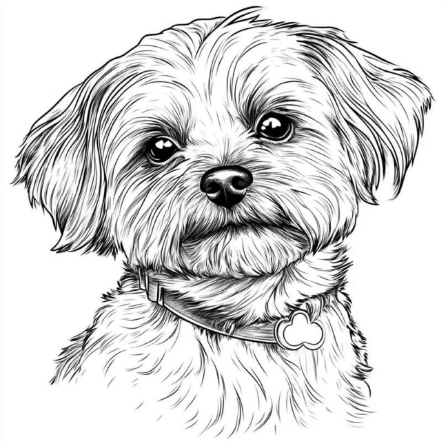 desenhos de cachorro maltes para imprimir e colorir pintar png 24