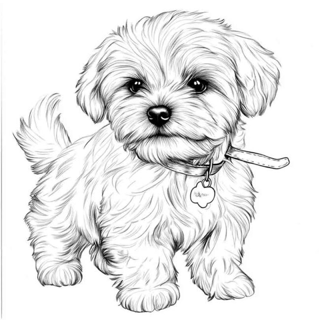 desenhos de cachorro maltes para imprimir e colorir pintar png 11