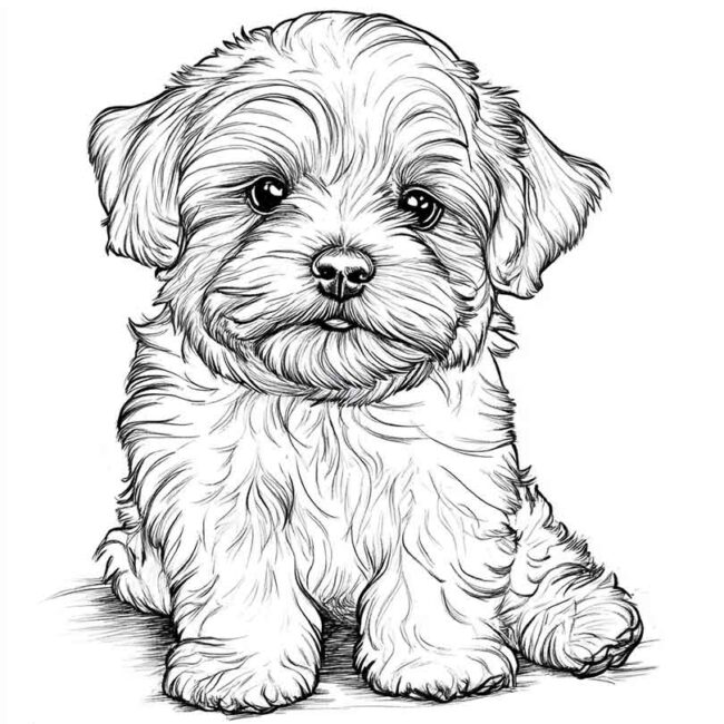 desenhos de cachorro maltes para imprimir e colorir pintar png 15