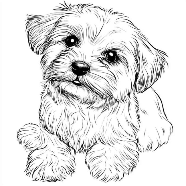 desenhos de cachorro maltes para imprimir e colorir pintar png 18