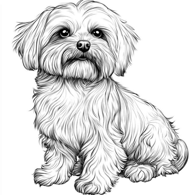 desenhos de cachorro maltes para imprimir e colorir pintar png 22