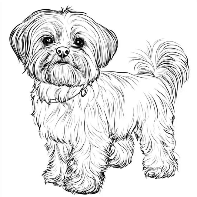 desenhos de cachorro maltes para imprimir e colorir pintar png 13