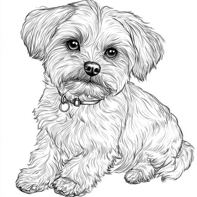 desenhos de cachorro maltes para imprimir e colorir pintar png 19