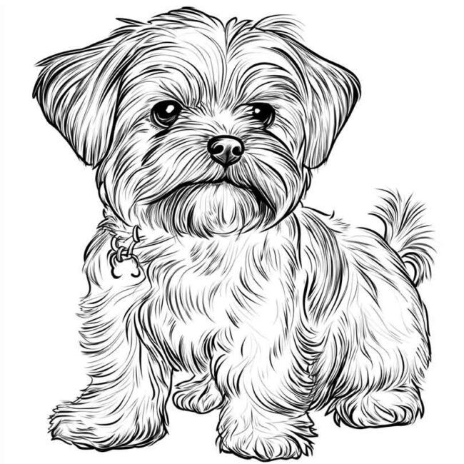 desenhos de cachorro maltes para imprimir e colorir pintar png 1
